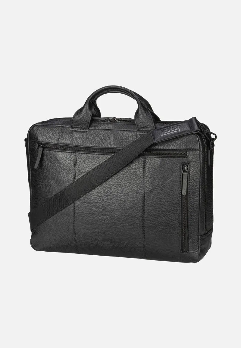 Stockholm Business Bag L 2 Comp Black - Aktentasche