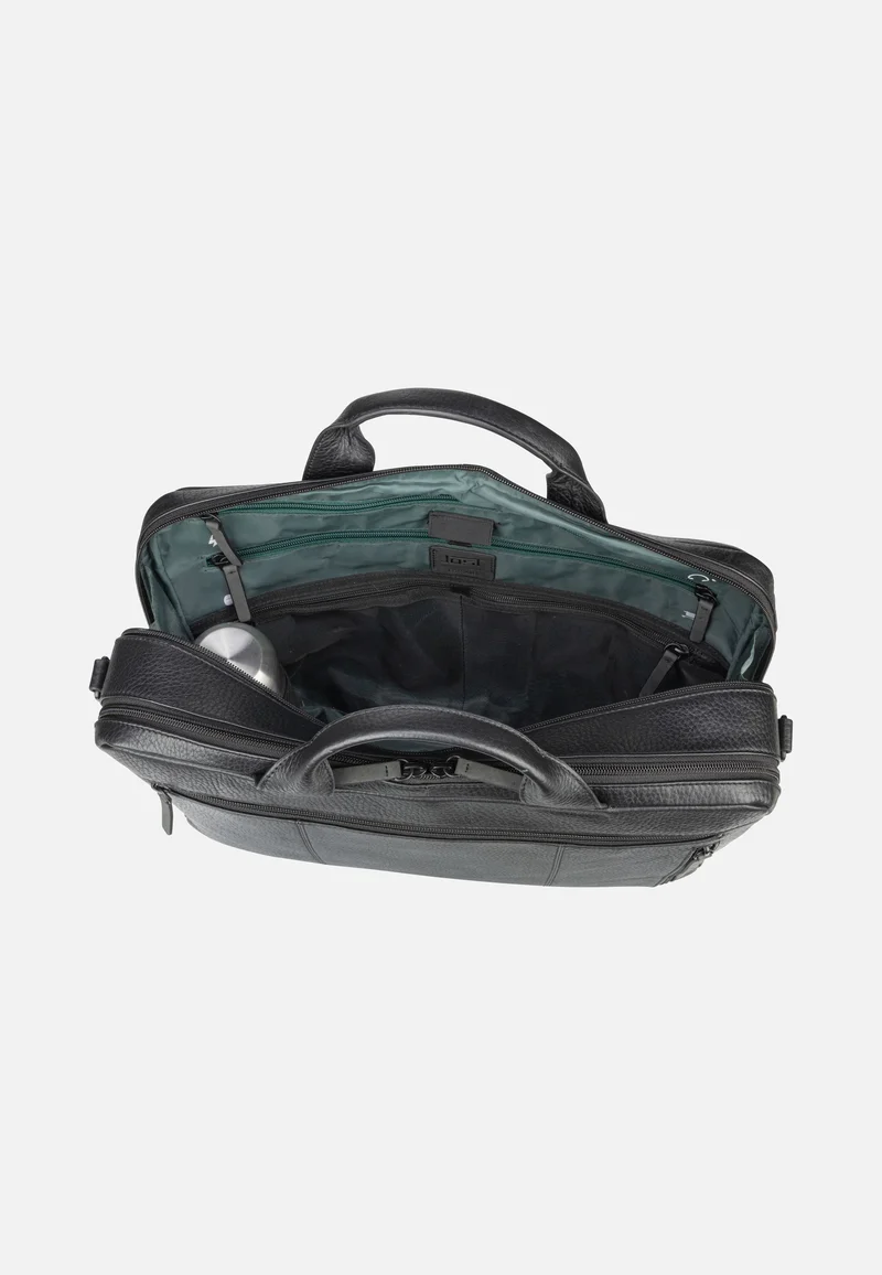 Stockholm Business Bag L 2 Comp Black - Aktentasche