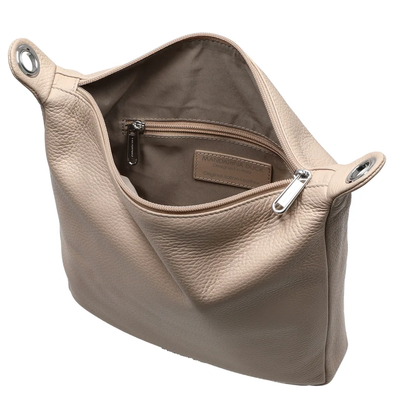 Mandarina Duck Mellow Leather - Schultertasche 28 cm (warm taupe)