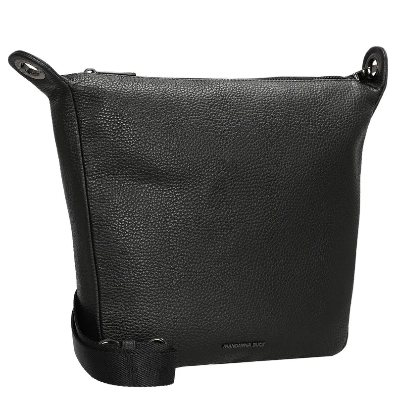 Mandarina Duck Mellow Leather - Schultertasche 28 cm (nero)