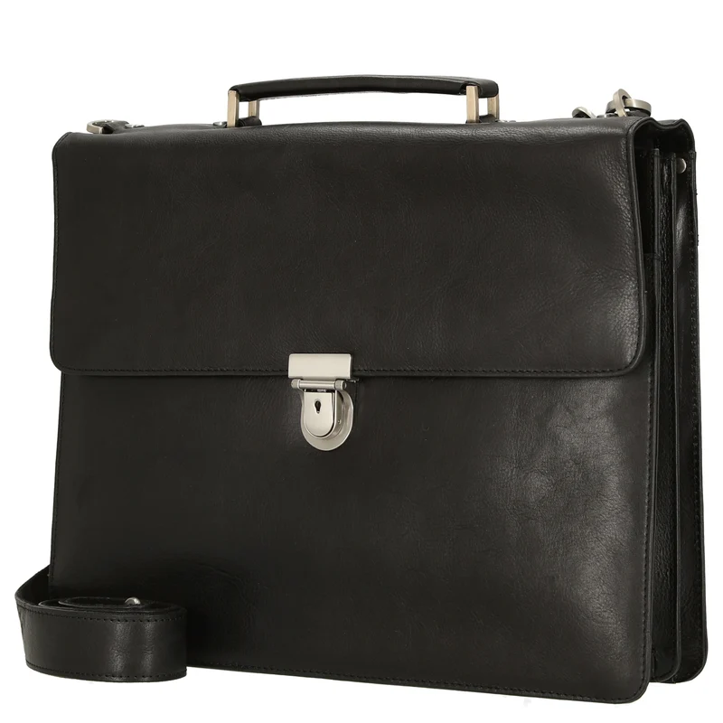 Leonhard Heyden Tradition - Aktentasche 1 Fach Leder 15" 38 cm (schwarz)