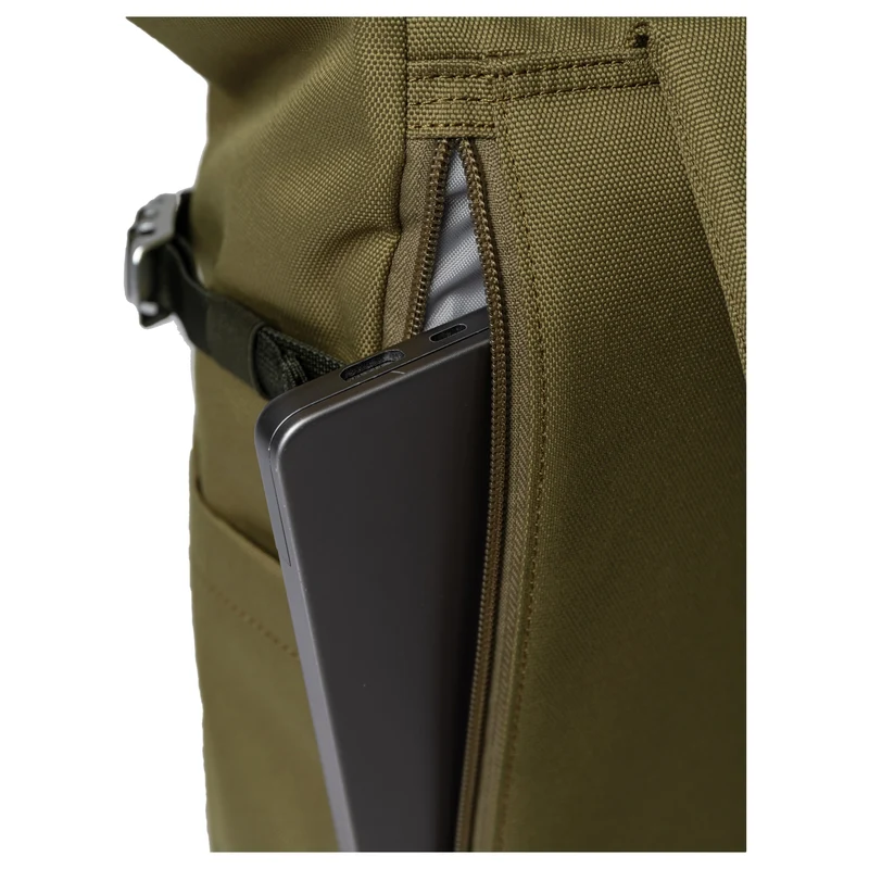 Sandqvist Icon Rolltop - Rucksack M 14" 60 cm (olive drab with black leather)