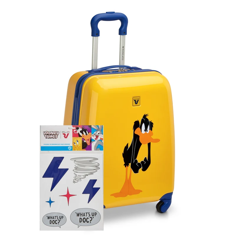 Roncato Looney Tunes Kids - 4-Rollen-Kindertrolley 50 cm (Daffy Duck Papaya)