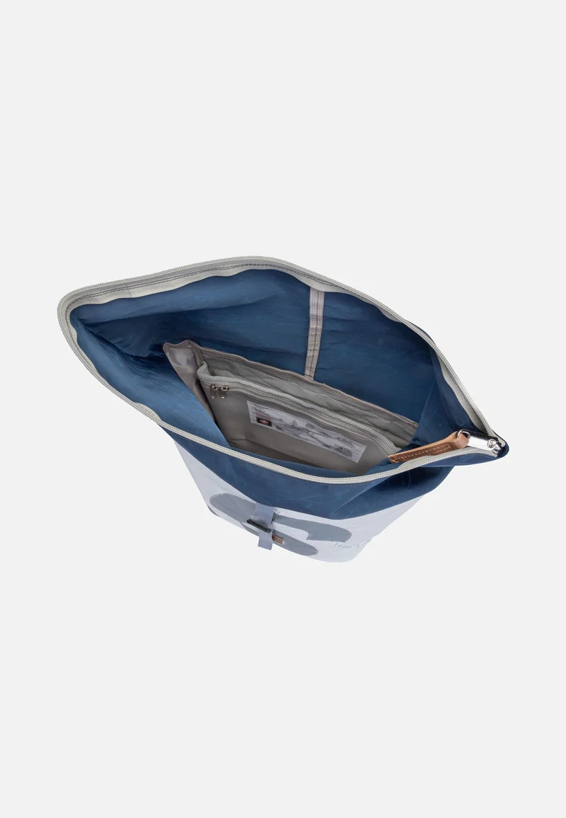 Tide Weiß/Blau/Zahl Hellgrau - Rolltop Rucksack
