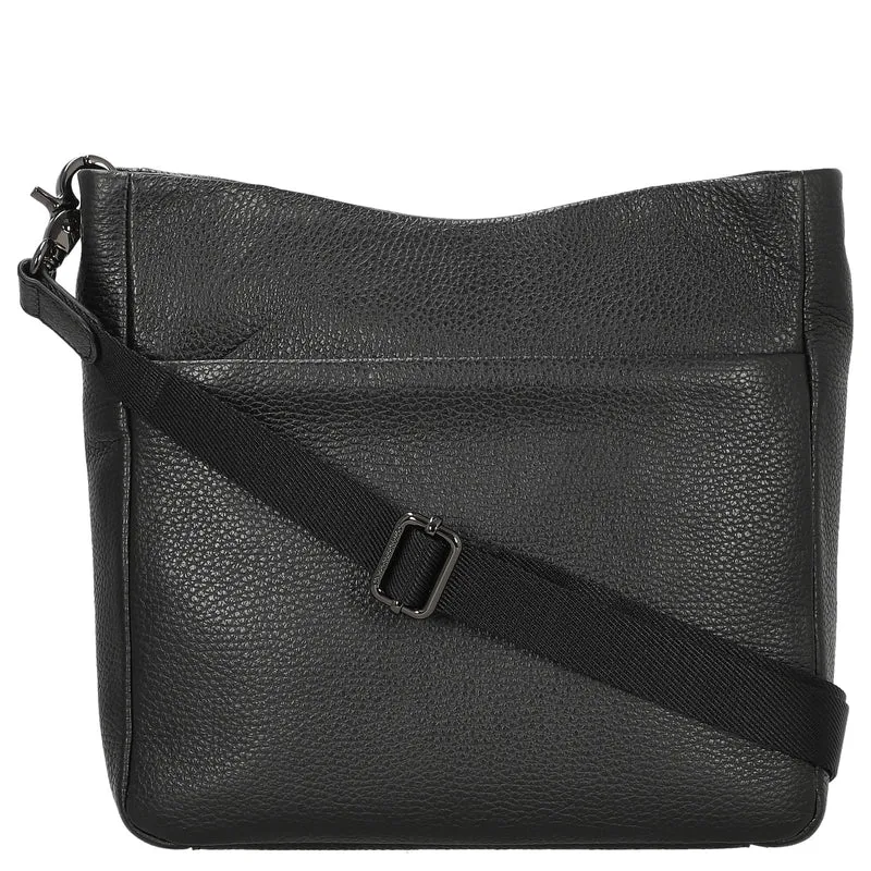 Mandarina Duck Mellow Leather - Umhängetasche M 30 cm (nero)