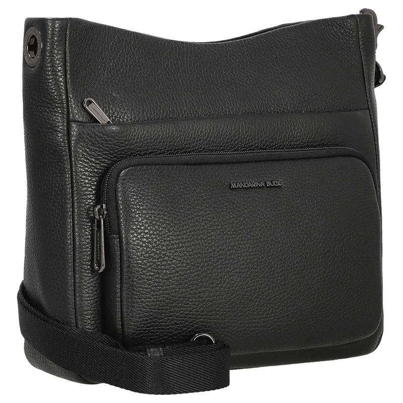 Mandarina Duck Mellow Leather - Umhängetasche M 30 cm (nero)