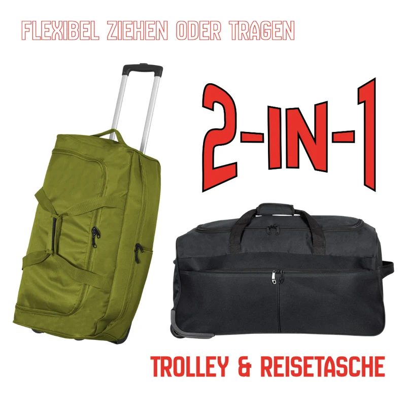 Trolleytasche 65cm - XL Reisetasche mit 2 Rollen - verschiedene Farben lieferbar