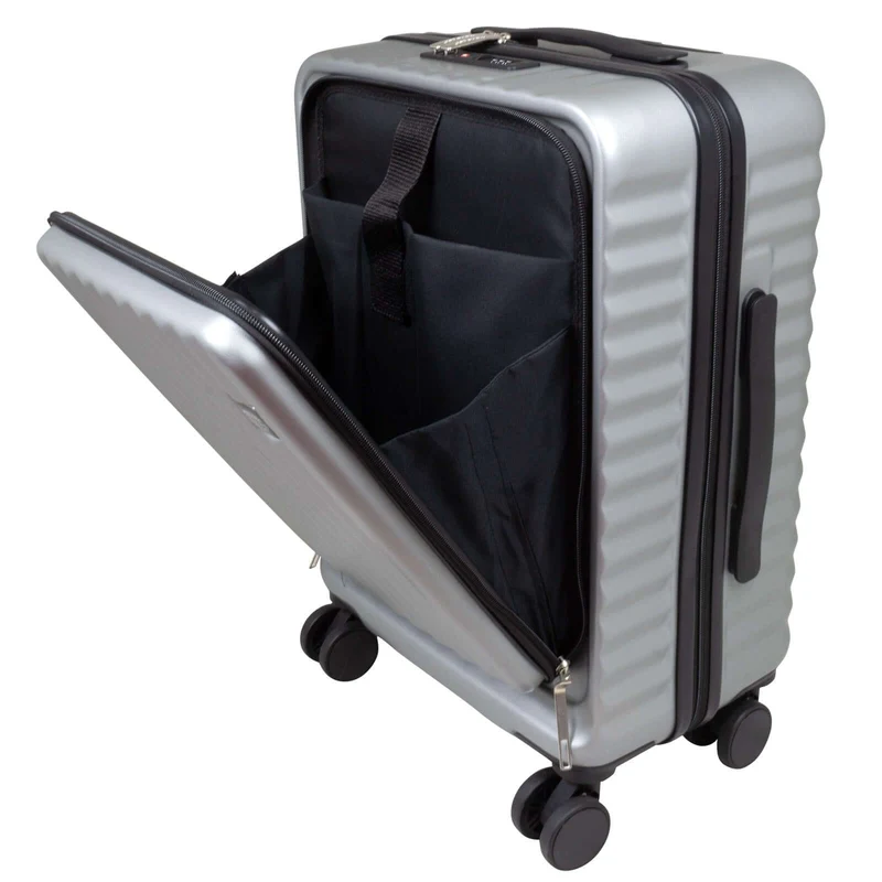 Handgepäck-Trolley 55cm mit 17-Zoll-Laptopfach - Farbe silber-grau