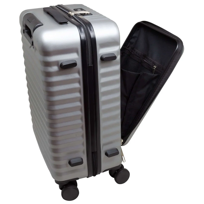 Handgepäck-Trolley 55cm mit 17-Zoll-Laptopfach - Farbe silber-grau