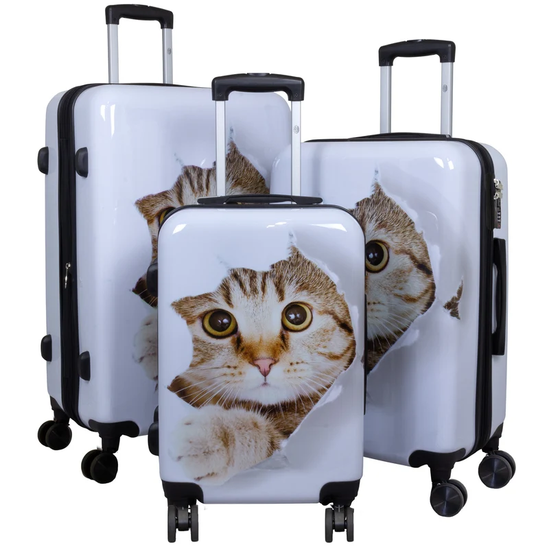 Motivkoffer Design Katze – Reisekoffer mit Motiv – Hartschale ABS/Polycarbonat – S M L – leicht & robust