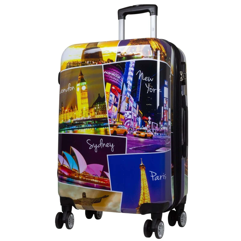 Motivkoffer Design Postkarten – Reisekoffer mit Motiv – Hartschale ABS/Polycarbonat – S M L – leicht & robust