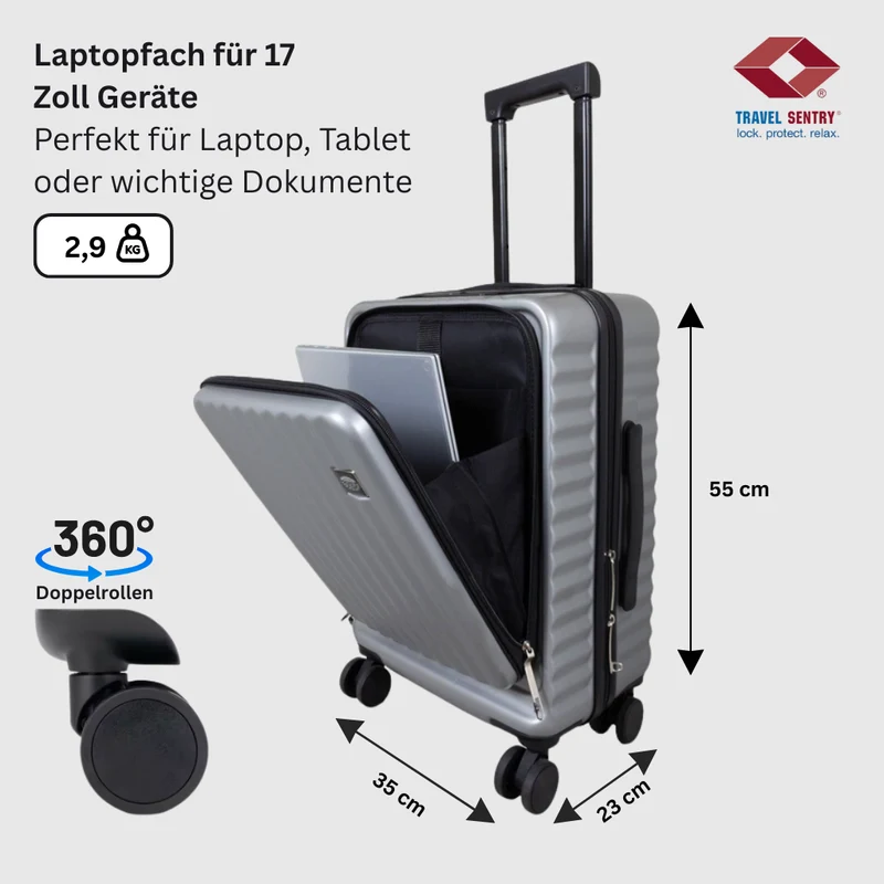 Businesstrolley Handgepäck 2 Farben silbergrau anthrazit
