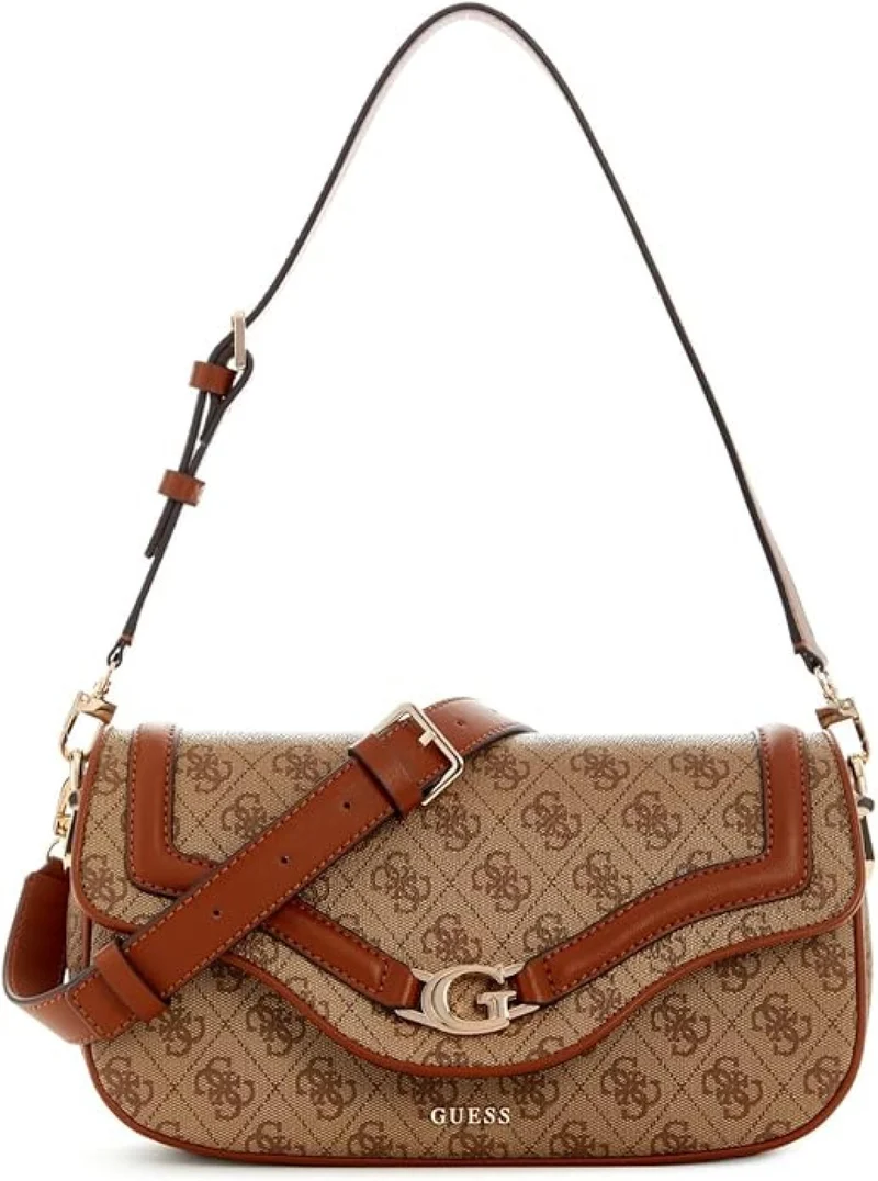 GUESS DEA FLAP SHOULDE BAG LATTE LOGO