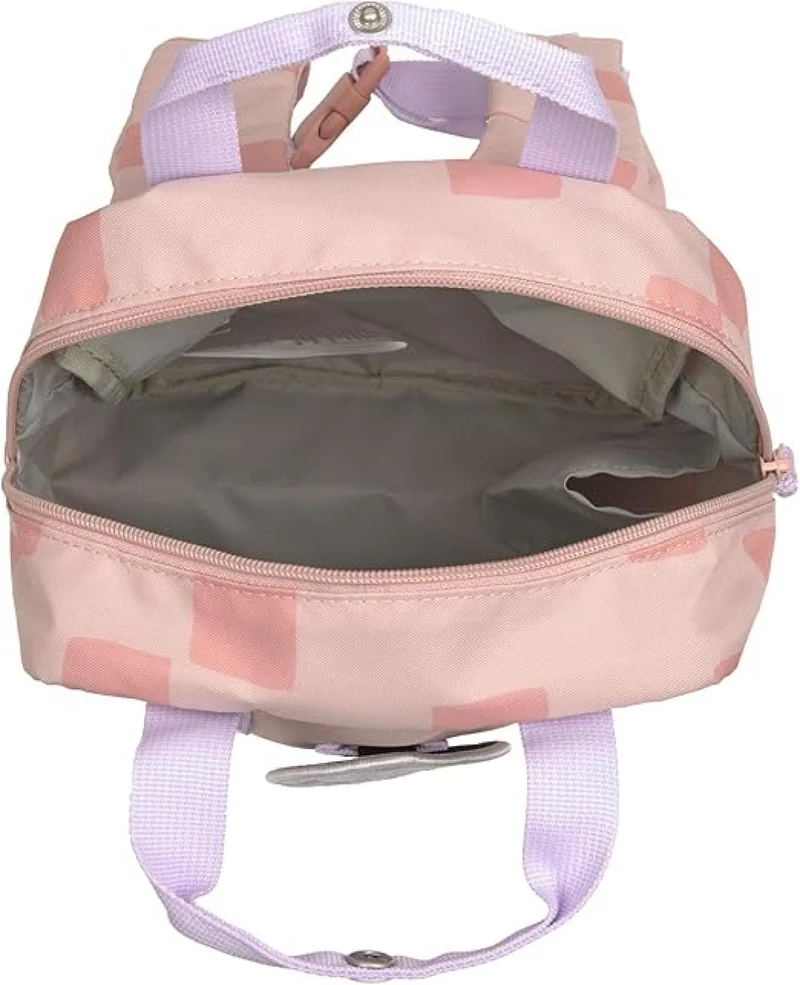 LÄSSIG Kinderrucksack mit Brustgurt Kindergartentasche Kindergartenrucksack 28 cm, 7 Liter, 3 Jahre/Mini Square Backpack Pattern Party rosa