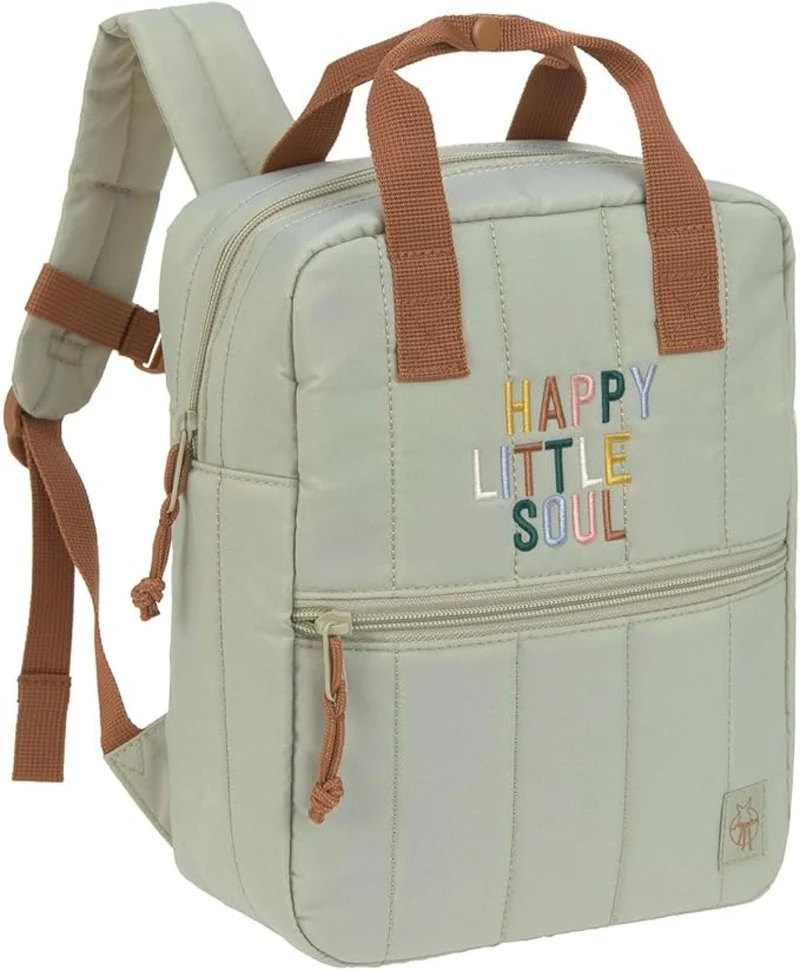 Lässig Mini Square Kinder Backpack 7L Little Gang light khaki