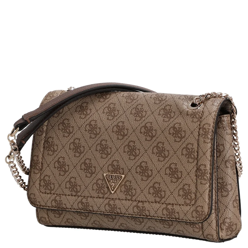 Guess Noelle II Convertible Xbody Flap - Umhängetasche 24 cm (latte logo/brown)