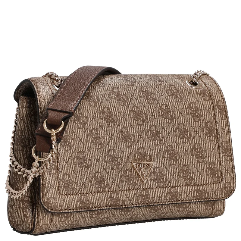 Guess Noelle II Convertible Xbody Flap - Umhängetasche 24 cm (latte logo/brown)