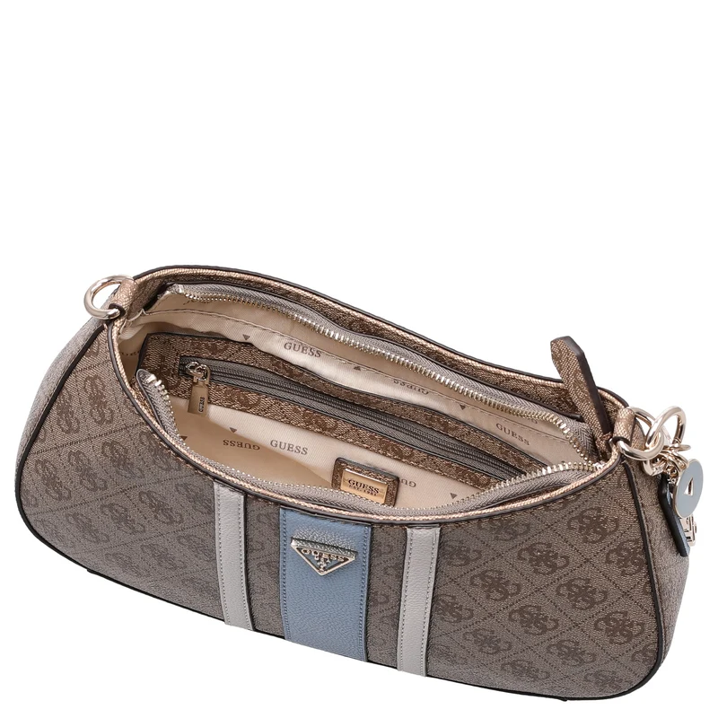 Guess Noelle II Top Zip - Schultertasche 29 cm (latte logo/light blue)