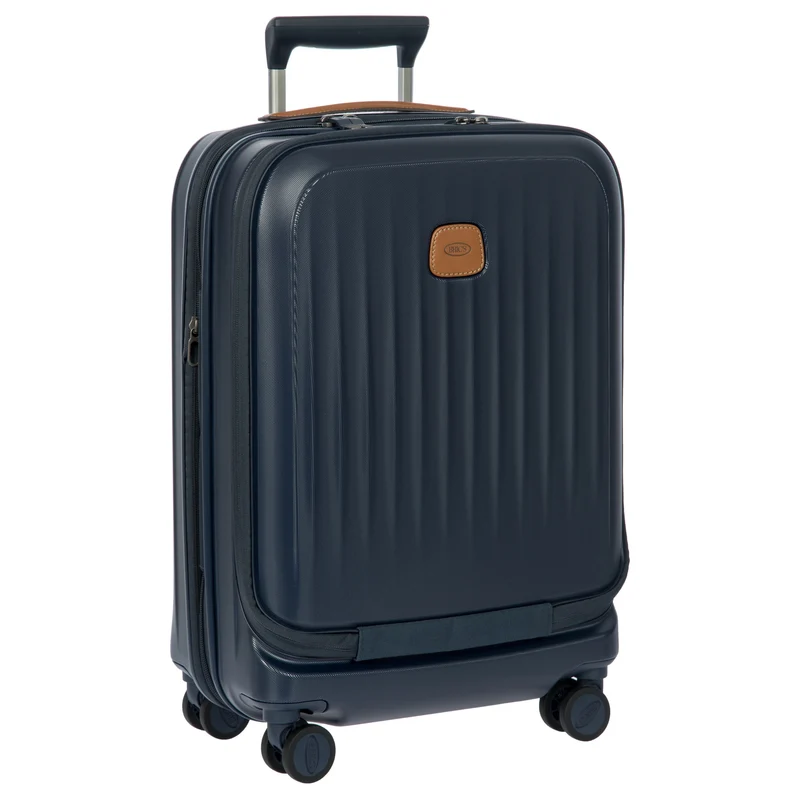 Brics Taormina - 4-Rollen-Kabinentrolley mit Vortasche 55 cm erw. USB (blau)