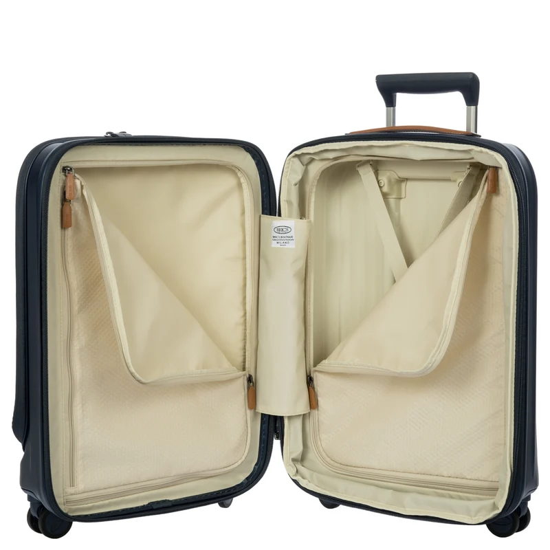 Brics Taormina - 4-Rollen-Kabinentrolley mit Vortasche 55 cm erw. USB (blau)
