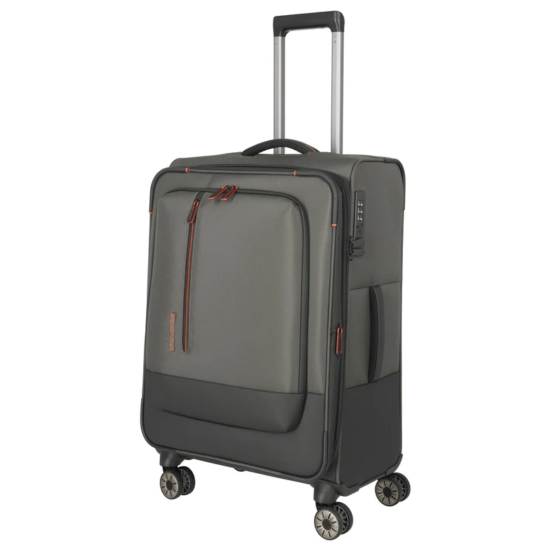Travelite Crosslite - 4-Rollen-Trolley M 66 cm erw. (oliv)