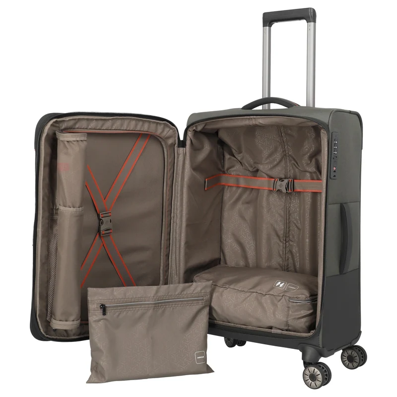 Travelite Crosslite - 4-Rollen-Trolley M 66 cm erw. (oliv)