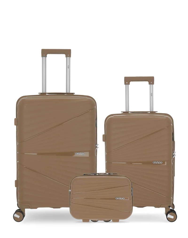 OBAGO – 3er-Pack – Mittelgroßer Koffer, Handgepäck und großer Kosmetikkoffer VELA