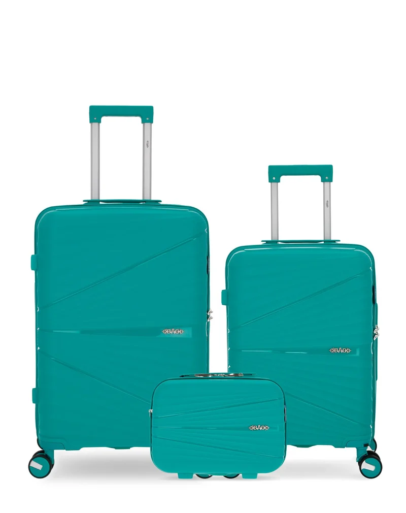OBAGO – 3er-Pack – Mittelgroßer Koffer, Handgepäck und großer Kosmetikkoffer VELA