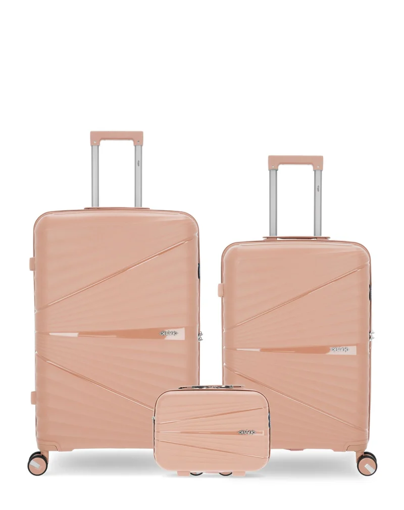 OBAGO – 3er-Pack – Großer Koffer, mittelgroßer Koffer und großer Kosmetikkoffer VELA