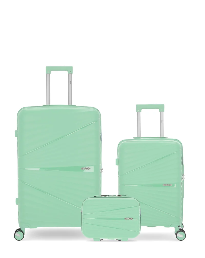 OBAGO – 3er-Pack – Großer Koffer, Handgepäck und großer Kosmetikkoffer VELA