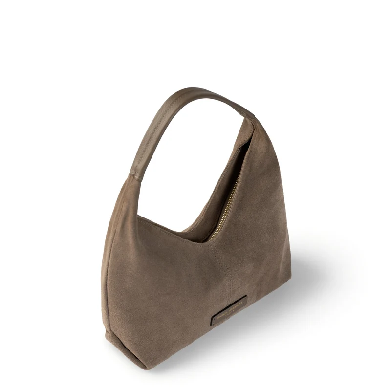 Isabel Bernard Honoré Grace Mini taupefarbene Wildleder-Handtasche IB21132-178