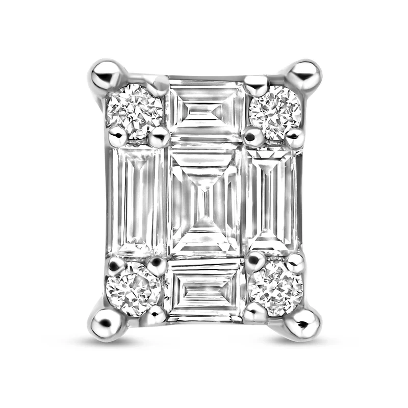 Isabel Bernard De la Paix Maxime 14 karat whitegold stud ear studs with diamond 0.22 carat IBD360031