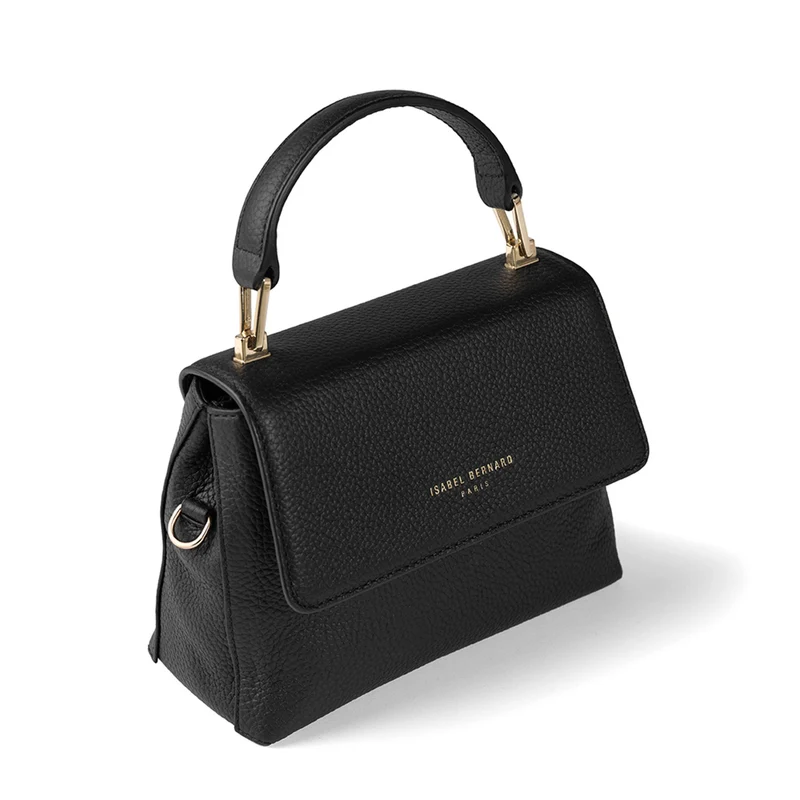 Isabel Bernard Femme Forte Heline Schwarze Kalbsleder Handtasche IB21107