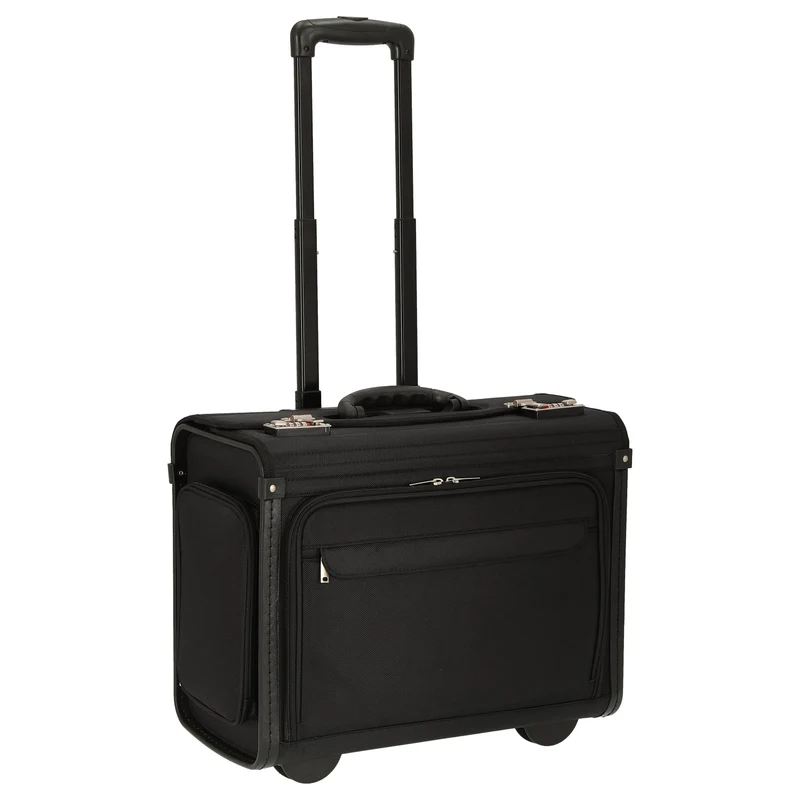D&N Business - 2-Rollen Businesstrolley 46 cm Polyester (schwarz)