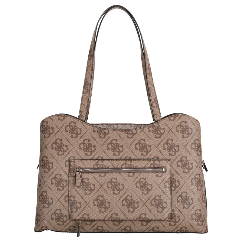 Guess Janie Logo Tote - Shopper 46 cm (latte logo)