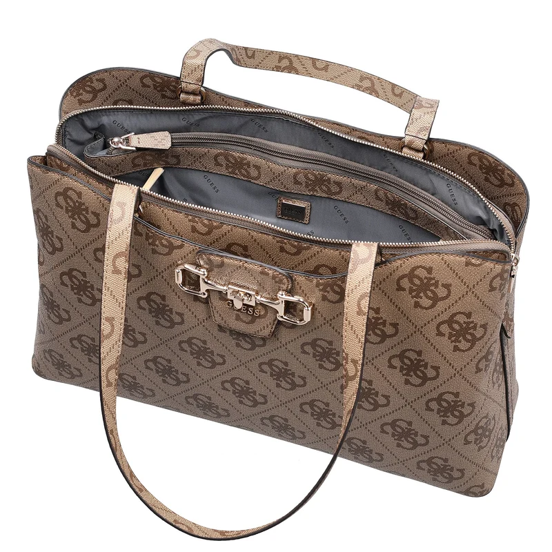 Guess Janie Logo Tote - Shopper 46 cm (latte logo)