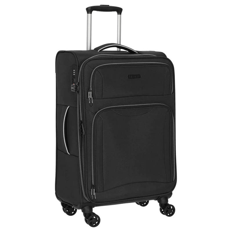 D&N Travel Line 9204 - 4-Rollen-Trolley M 66 cm erw. (schwarz)