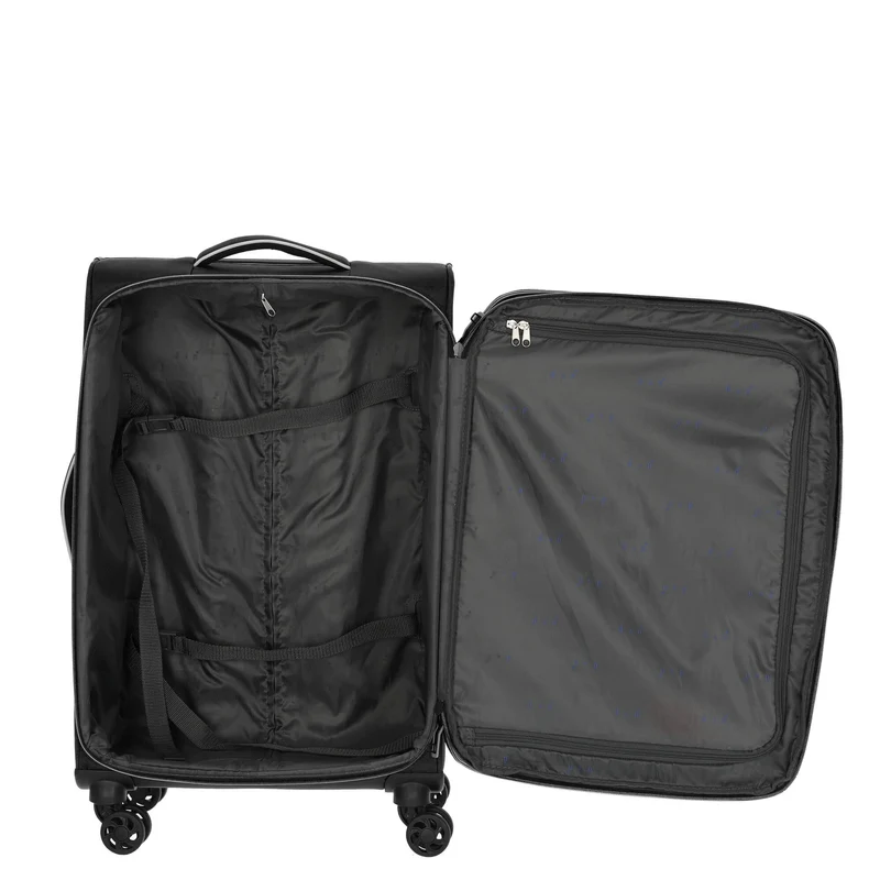 D&N Travel Line 9204 - 4-Rollen-Trolley M 66 cm erw. (schwarz)