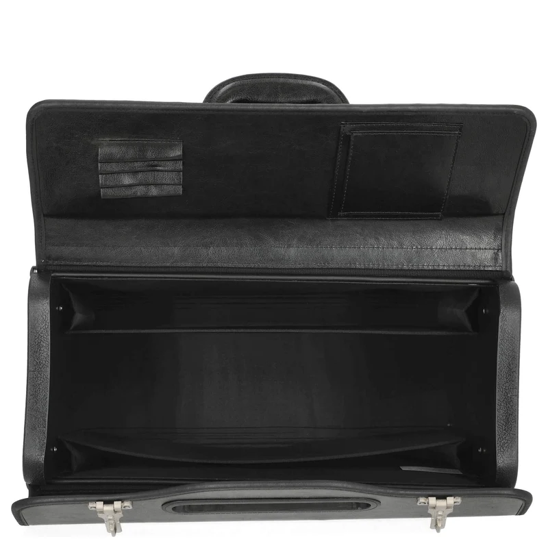 D&N Business - Pilotenkoffer 46 cm Leder (schwarz)