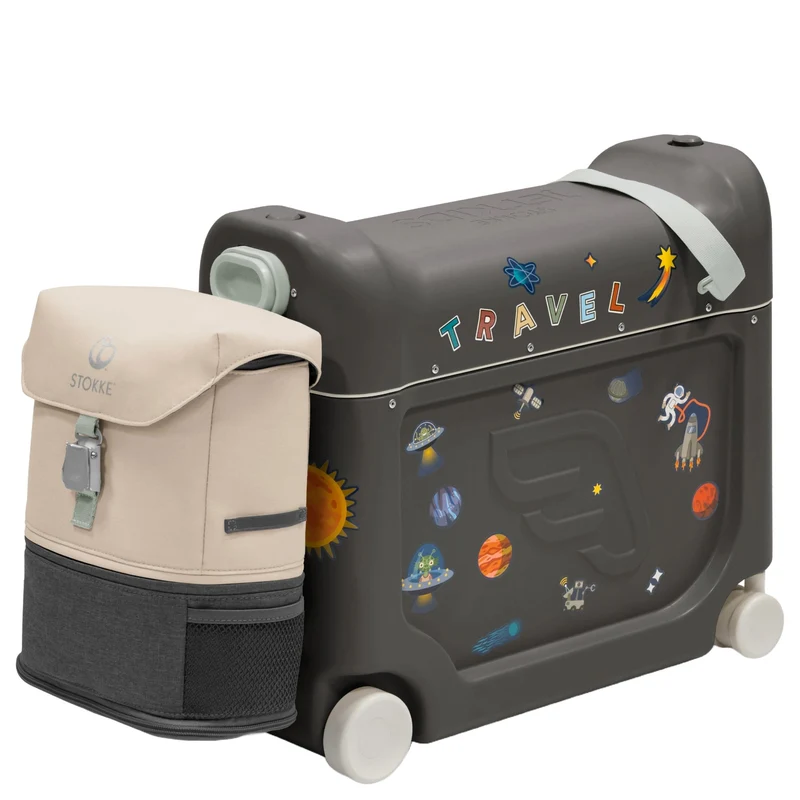 Stokke® JetKids™ Reiseset BedBox 46 cm Set 2 tlg. - 4-Rollen-Kabinentrolley (midnight grey)