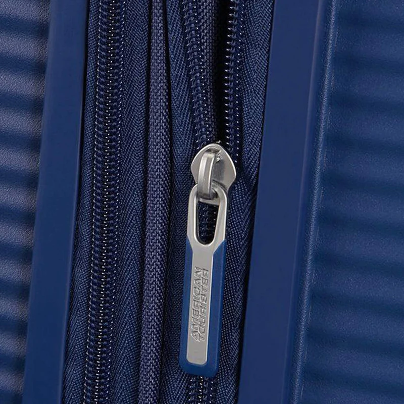 American Tourister Soundbox - 4-Rollen-Kabinentrolley 55 cm erw. (blau)