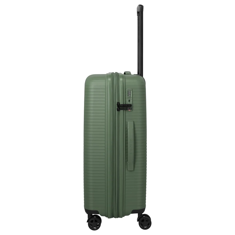 Travelite Air Stripe - 4-Rollen-Trolley 66 cm erw. (green)