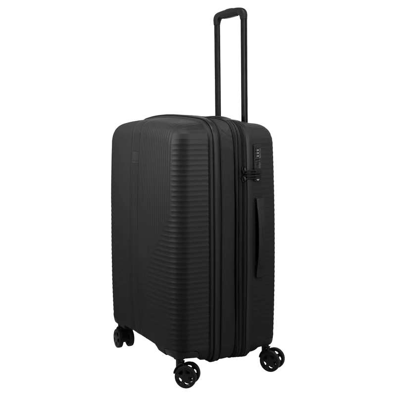 Travelite Air Stripe - 4-Rollen-Trolley 66 cm erw. (black)
