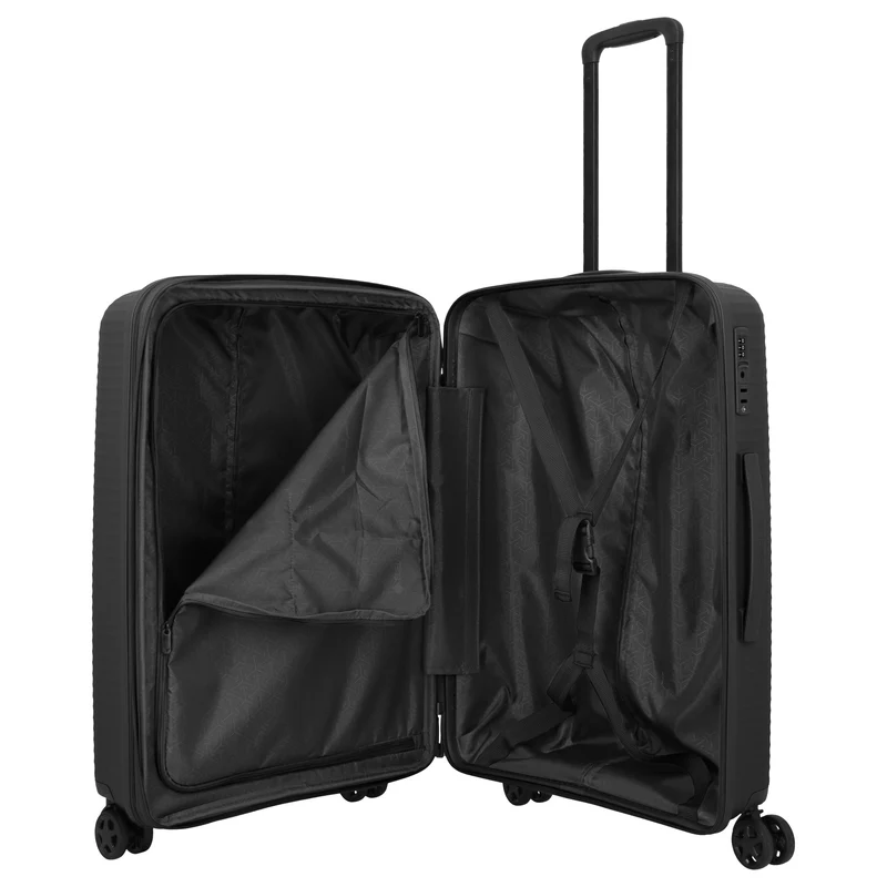 Travelite Air Stripe - 4-Rollen-Trolley 66 cm erw. (black)