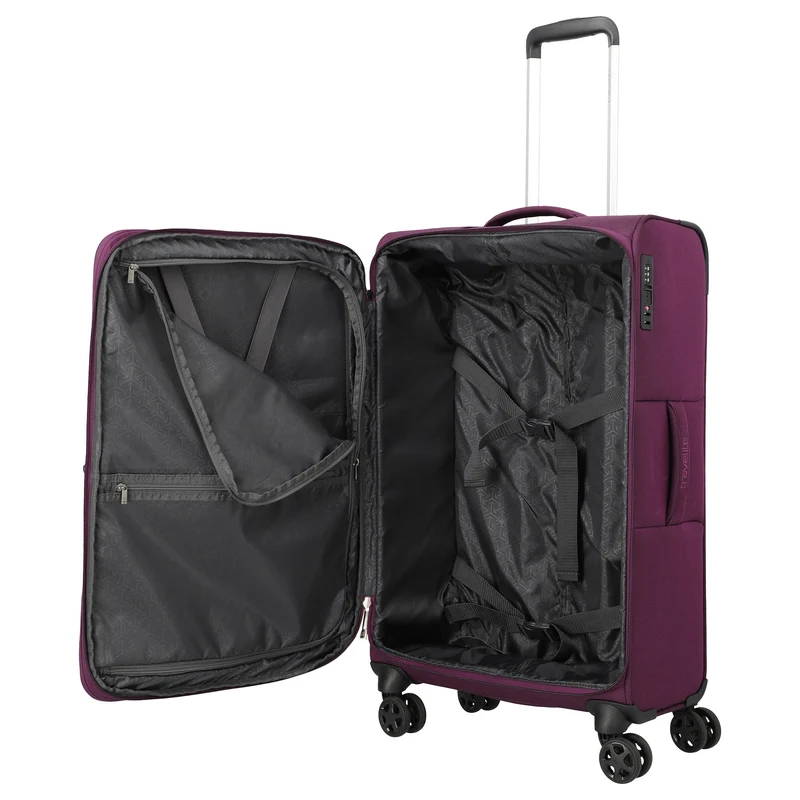 Travelite Cubis - 4-Rollen-Trolley 72 cm erw. (berry)