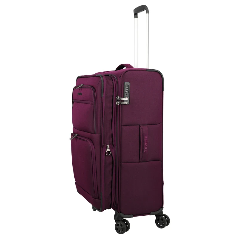 Travelite Cubis - 4-Rollen-Trolley 72 cm erw. (berry)