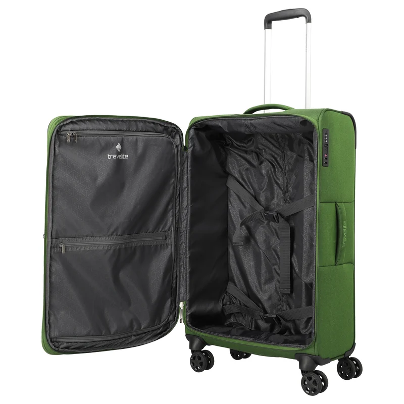 Travelite Cubis - 4-Rollen-Trolley 72 cm erw. (green)
