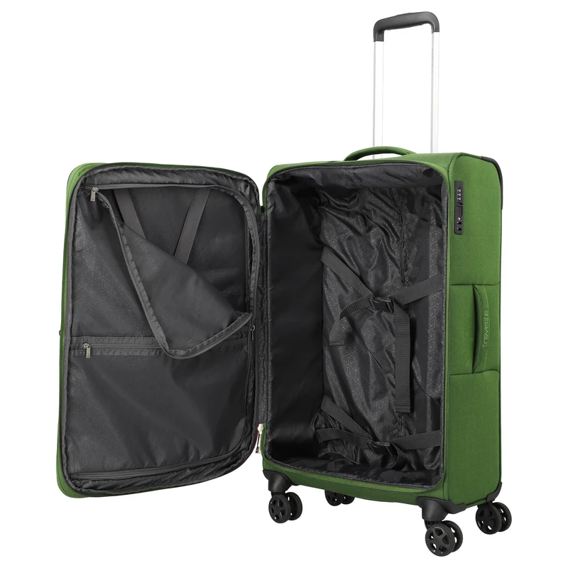Travelite Cubis - 4-Rollen-Trolley 72 cm erw. (green)