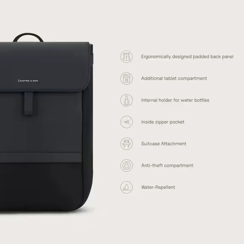 Kapten & Son Rucksack New Fyn All Schwarz