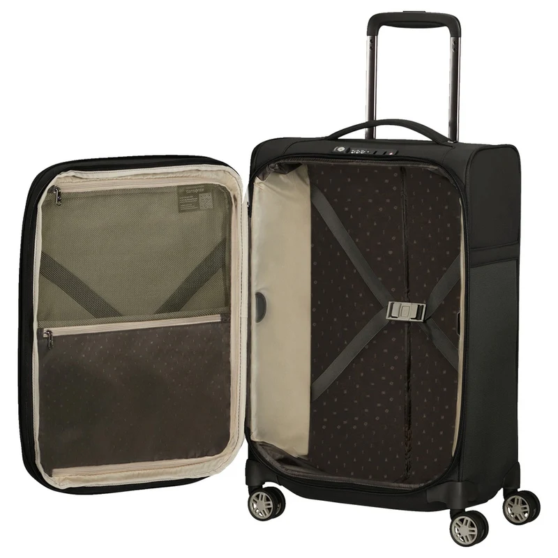 Samsonite Airea - 4-Rollen-Kabinentrolley 55 cm erw. (black)